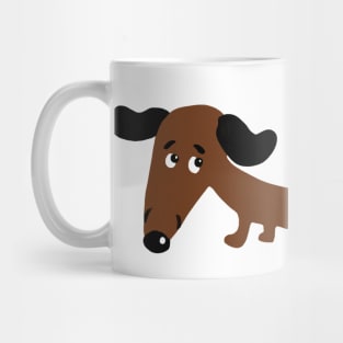 dachshund wagging its tail illustration Mug